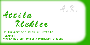 attila klekler business card